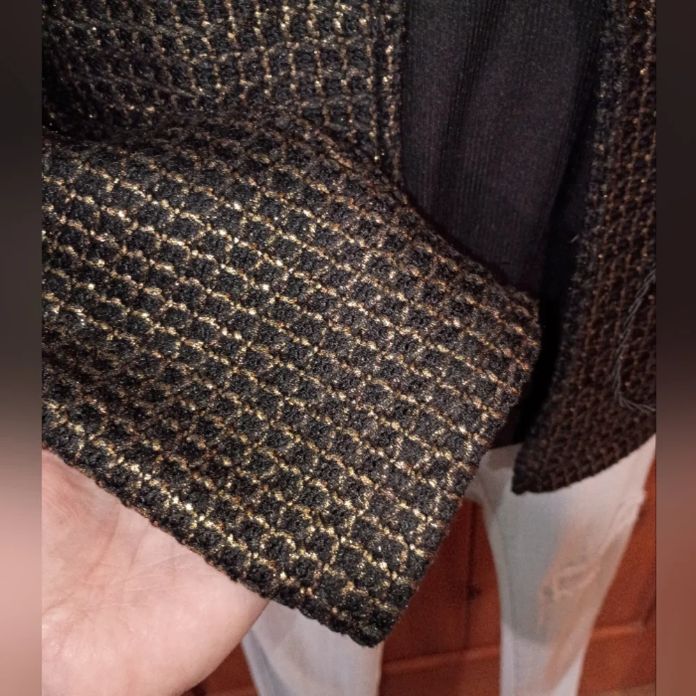 Rafaella Black and Gold‎ Textured Blazer